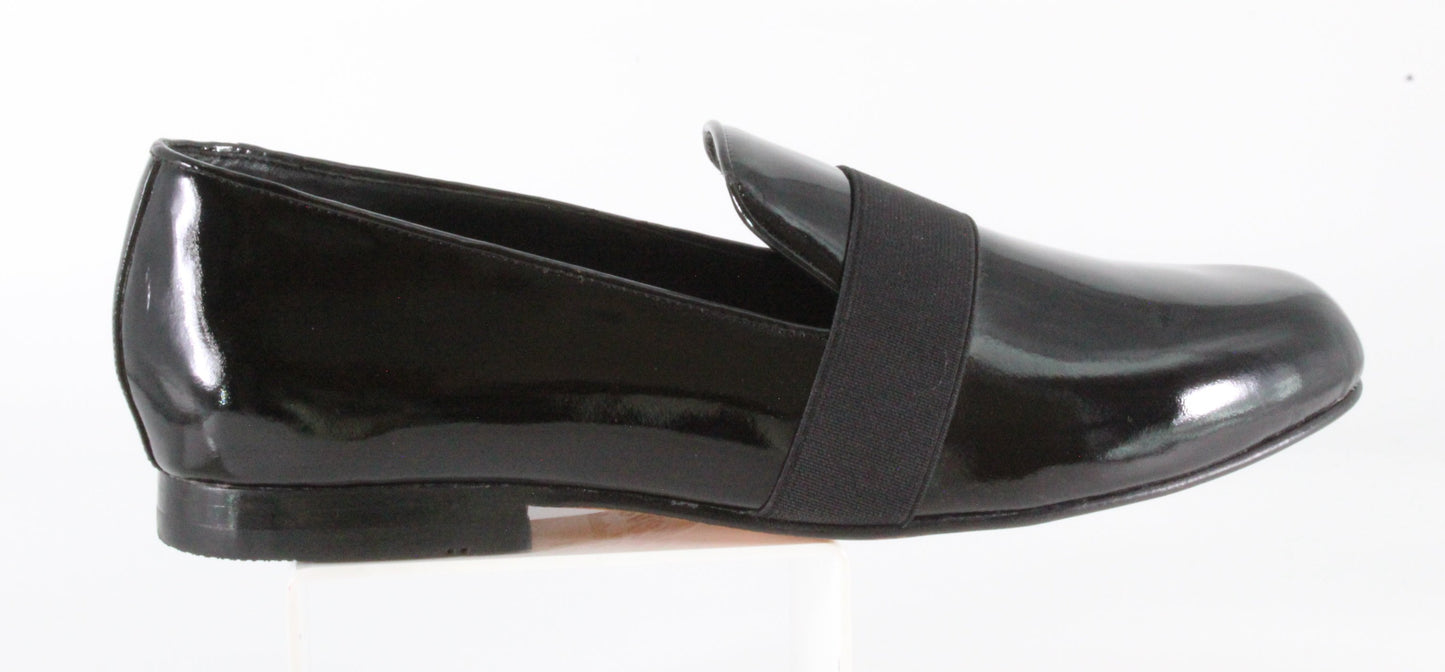Black Tuxedo Slipper Patent Leather