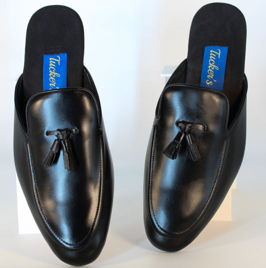 Black Leather Mule