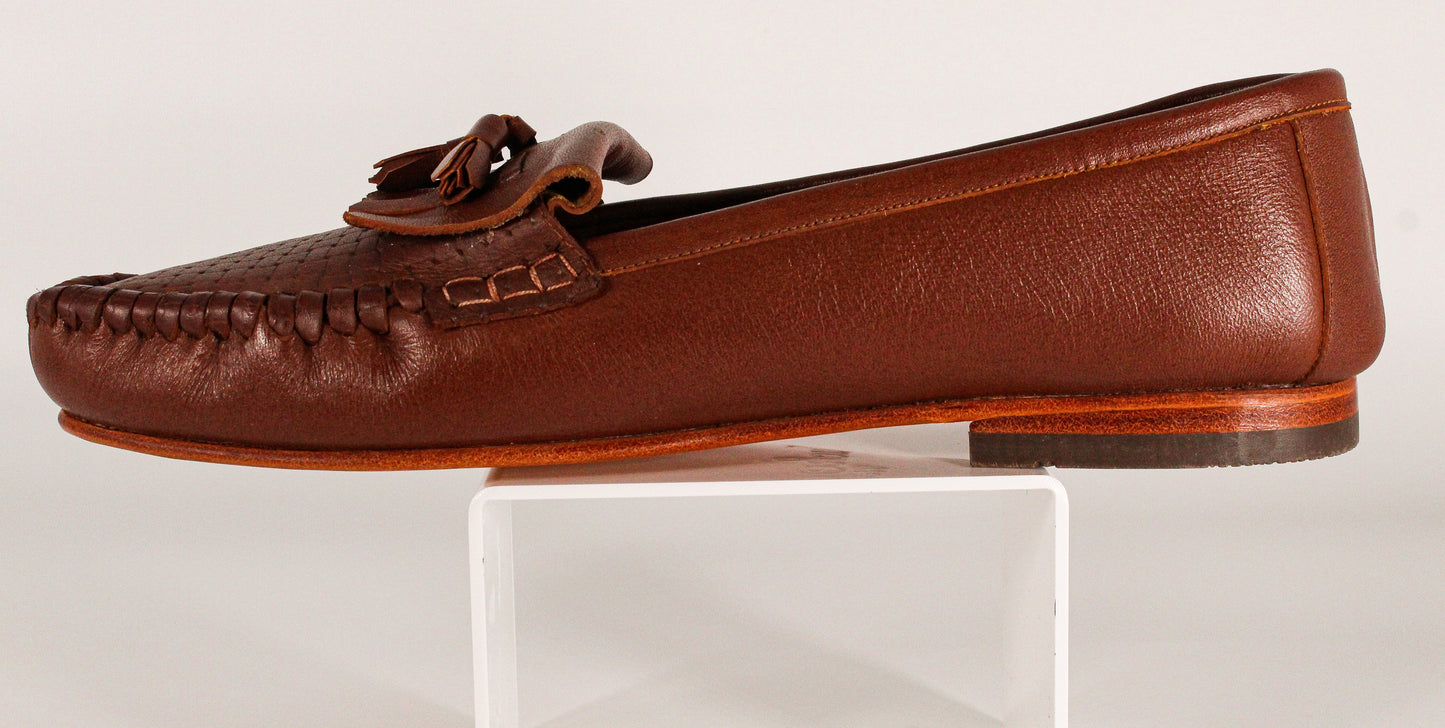 Braided Brown Leather Loafer