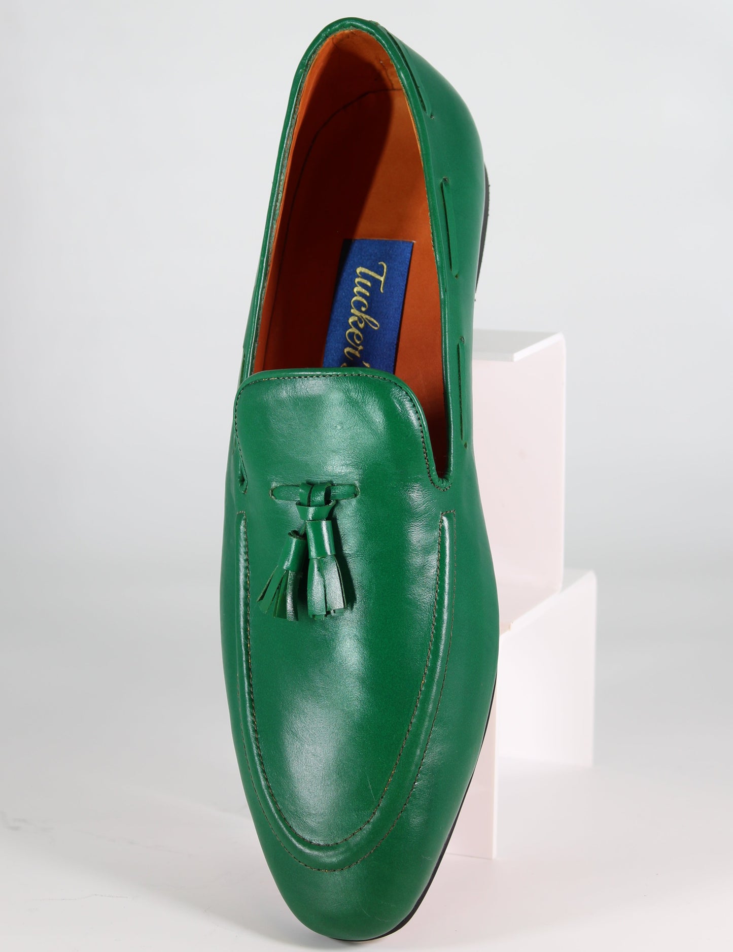 Green Leather Tasseled Loafer