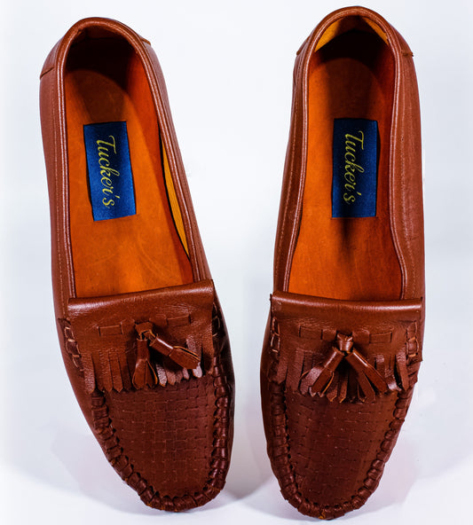 Braided Brown  Leather Loafer