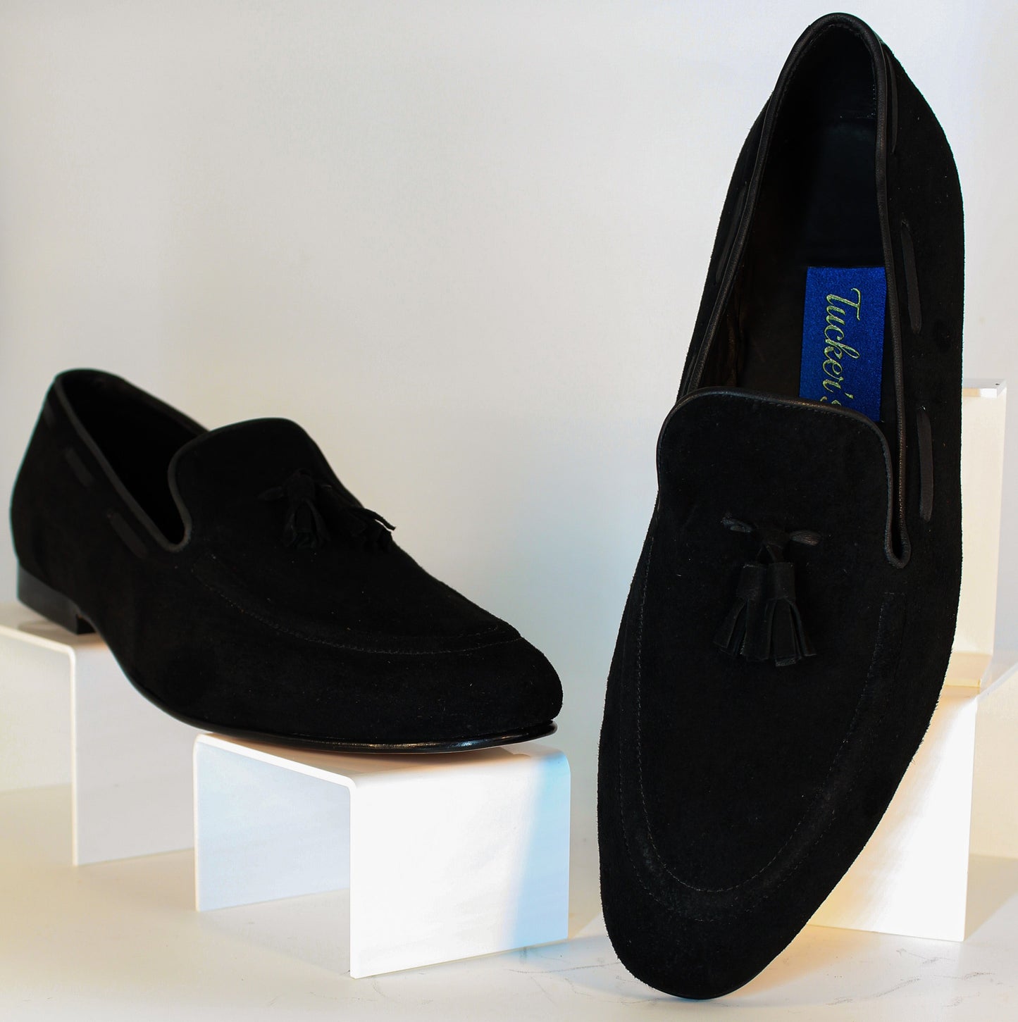 Black Tasseled Suede Loafer