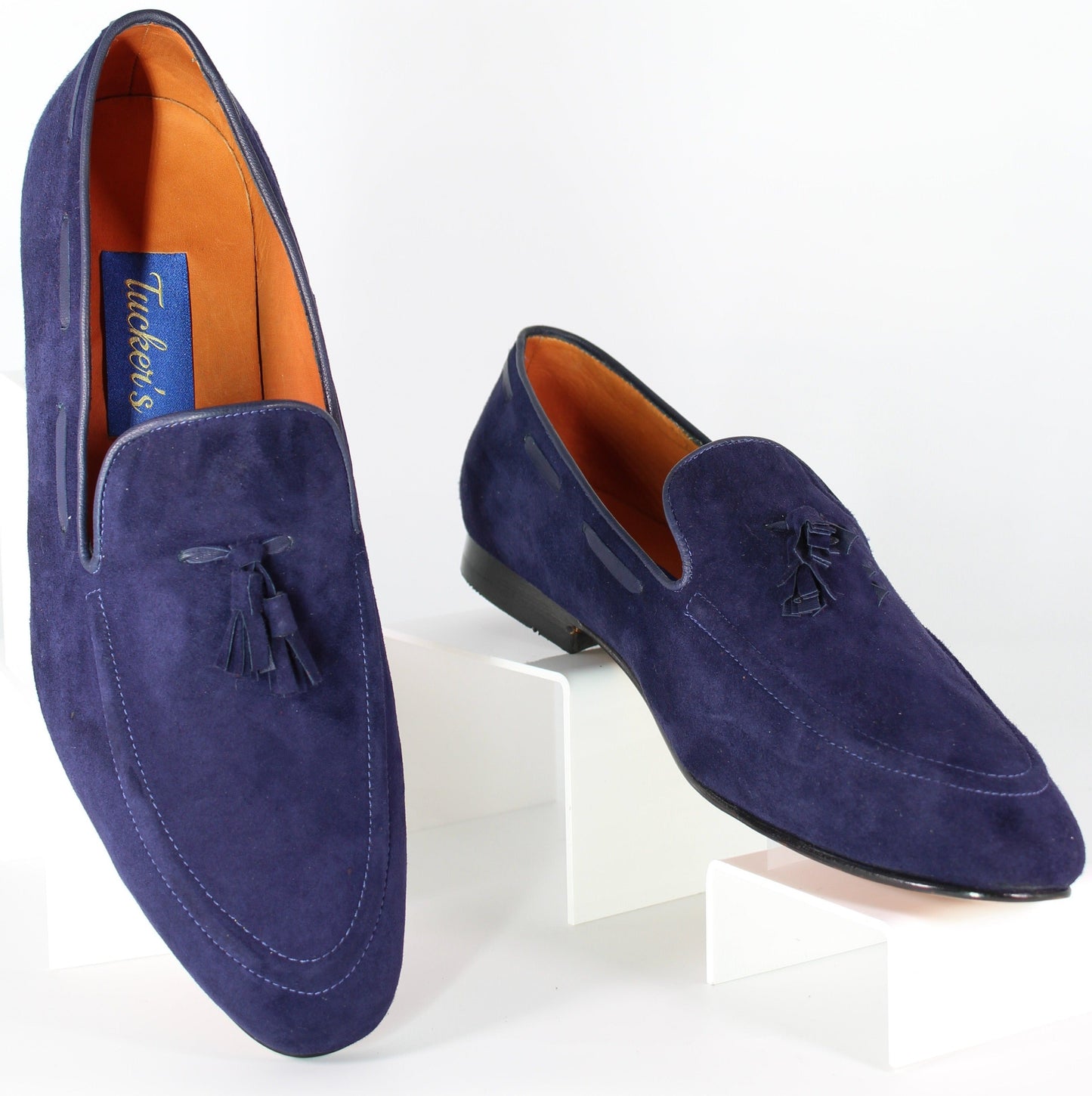 Blue Suede Tasseled Loafer